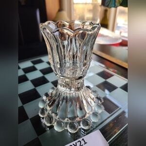 Clear Glass Candle Holder